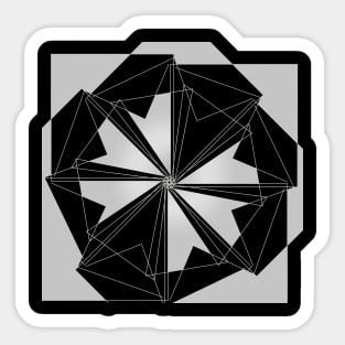 Mandala Geometric black and white linear flower Sticker